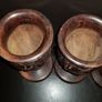Beautiful Hand Carved Wooden Wine Goblets Zimbabwe Rosewood Animals Rhino Image 5
