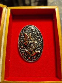 Vintage Butterfly and Flower Brooch