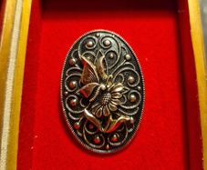 Vintage Butterfly and Flower Brooch