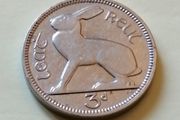 1934 Saorstat Eireann (Leath Reul 3d) Thruppence for sale
