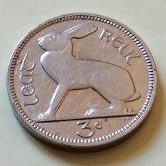 1934 Saorstat Eireann (Leath Reul 3d) Thruppence for sale