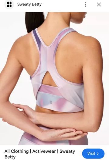 Sweaty Betty super soft mesh workout bra activewear sports gym yoga bra size S BNWT