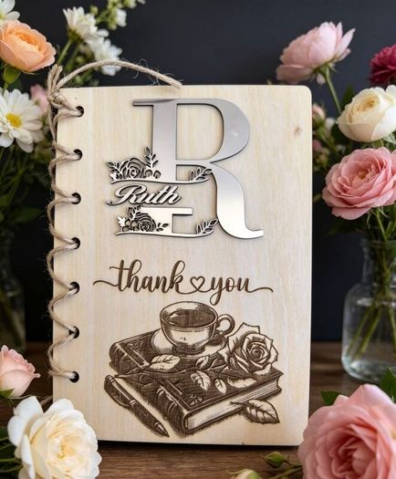 Beautiful Thank You Card for Teacher / Preschool Teacher Laser Made! 17x14cm