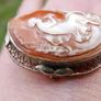 Vintage Most Rare 1890's Antique 14k Gold Shell Cameo Pin Brooch 4cm X 3cm Image 8