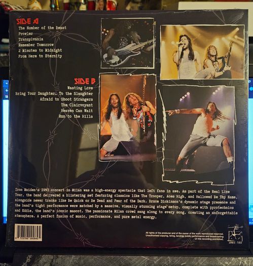 Iron Maiden "Live In Milan 09/05/1993" Sealed Vinyl Album
