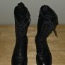 Black Leather Biker Boots Size 5 Image 5