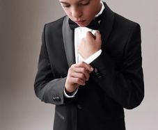 Boys Black Tuxedo Suit with Shirt and Bowtie Age 3-4 years