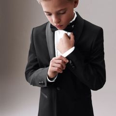 Boys Black Tuxedo Suit with Shirt and Bowtie Age 3-4 years