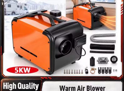 5kw 12V 24V Horizontal Diesel Parking Heater Car Diesel Air Heater Vehicle Cabin Heater Cab Heater Automotive Air Heater With Remote Control Overheat Protection For Truck RV Car