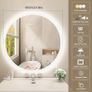 LED Bathroom Mirror 60cm Round Makeup Ensuite Fog Free Demister Vanity Bright Light Dual LED Memory Function Touch Switch Image 5