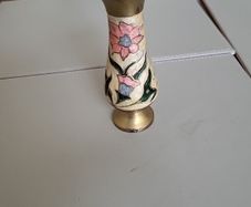 Vase miniature brass enamelled