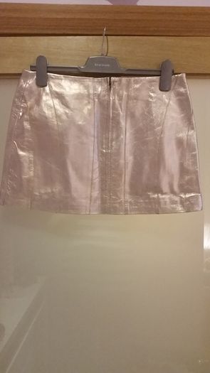 Brand New, Asos Metallic Gold Real Leather Skirt