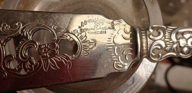 Silver plate Swedish Cake knife, 9inches long,hallmarked