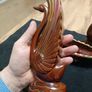 Redware 3 pc Matching Set 2 Swans Figurines 1 Planter Bowl Marked Japan Colorful Image 6