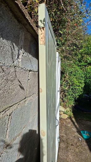Solid Wooden Garden Shed Door Sage Green