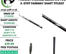 Project X Denali Black 6.5 70G X-Stiff #7 Wood Shaft / Titleist 2nd Gen