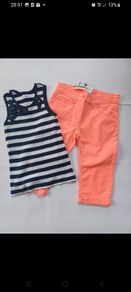 New Girls Knee Shorts and Vest Age 8-9