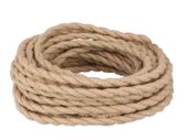 10 Meters / 32.8FT Hemp Rope Braided Cable, Helunsi 3 Core Electrical Cable, Vintage Braided Flex Cable Twisted Fabric Electrical Wire for DIY Industrial Pendant Lights or Other Appliances - 10m