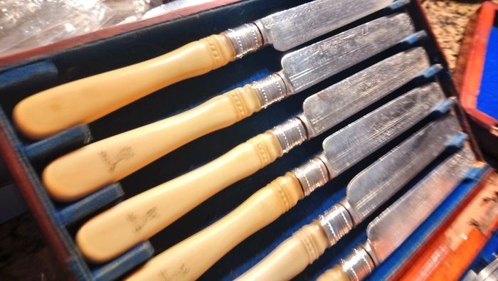 antique fish cutlery set in box