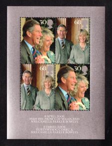2005 Great Britain Royal Wedding of HRH The Prince of Wales and Mrs Camilla Parker Bowles Commemorative Stamps Miniature Sheet Mint Never Hinged (MNH)