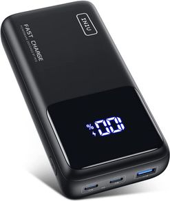 65W Fast Charging Power Bank 25000mAh (For Laptops and Phones), USB C Battery Pack, 3-Port Powerbank for Laptop Tablet iPhone 14 13 12 Pro Max Samsung S22 Xiaomi iPad Airpods