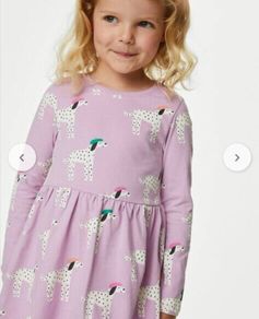 Marks & Spencer Pure Cotton Dalmatian Dress Age 3-4 EUC