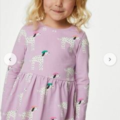Marks & Spencer Pure Cotton Dalmatian Dress Age 3-4 EUC