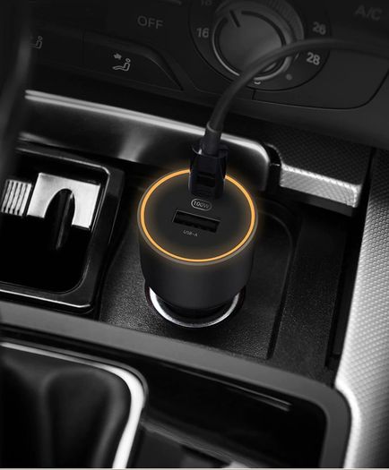 Xiaomi Mi 100W PD/PPS/QC4.0 Dual USB Mobile/Tab/Laptop Super Fast Car Charger + 1M USB-C PD 100W Charging Cable (Brand New/Warranty)