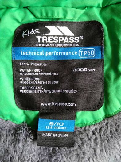 Trespass jacket 9-10 yr