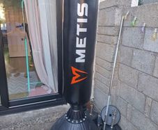 boxing bag and weights