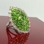 Silver Chrome Diopside & White Topaz Halo Ring Image 4