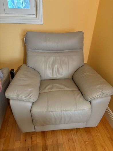 Two Leather electric reclining Chairs