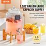 Dispensers for Parties, Glass Juice Dispenser with Stand, Stainless Steel Spigot, Iced Tea Lemonade Juice Water Dispenser, for Restaurants, Hotels, Parties Image 3