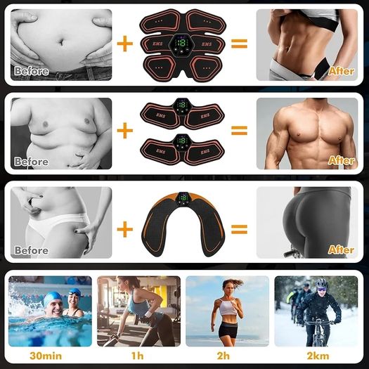 EMS Muscle Stimulator, ABS Trainer Muscle Stimulator, 6 Modes & 19 Intensities, Tactical X Abs Stimulator Full Body Ab/Arm/Hip Trainer for Men Women