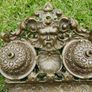 Antique Ornate Brass Double Inkwell Desk Stand Image 6