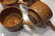 Must go to day -  Vintage Mustard ( similar to Tams) Handled Soup / Cereal Set of 4