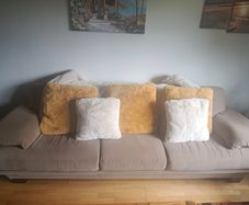 2 & 3 Seater Taupe/Fawn Sofa Suite