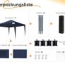 Pop Up Gazebo with 4 Sides, 3 x 3m waterproof Event Shelter Canopy with Mesh Windows & Carry Bag, 4 Sandbags, Folding Party Tent for Garden, Barbecues, Camping - Navy Blue Image 3