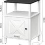 Beside Table with Charging Station, Side Table with Storage, Bedside Cabinet with USB Ports and Outlets, Wooden Nightstand for Bedroom, Living Room White and Black Image 3