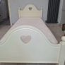 Solid wood white girls bed and mattress Image 6