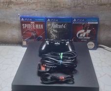 Sony PlayStation 4 Pro 1TB 4K Console PS4 & Black Controller Fallout 4 Spiderman