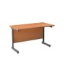 New Straight Office Desk with Cantilever Legs W1400 x D600mm - Beech Image 2