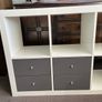 IKEA Kallax shelving unit - white with 4 grey drawers Image 3