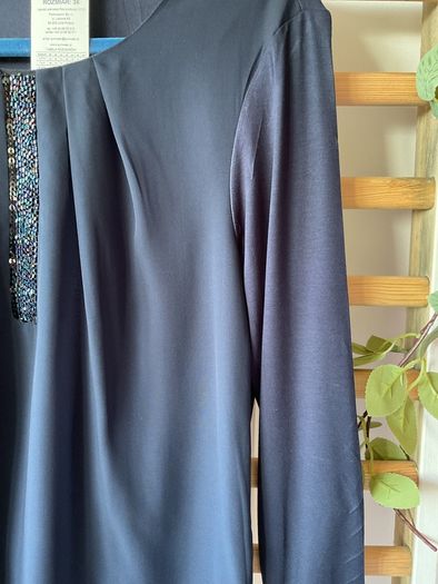 top Bnwt navy chiffon & embelished front sunwear brand European brand size 38