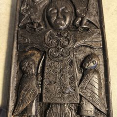 Wall relief peat plaque peat plaque Owen Crafts crucifixion plaque