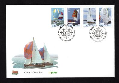 2001 Ireland Sailing (Ruffian, Howth, Sports boat & The Glen) Self-adhesive Commemorative Stamp An Post First Day Cover (FDC)