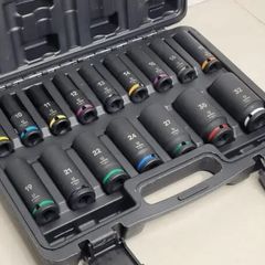 16 Piece 1/2inch Square Drive Deep Impact Hex Socket Set