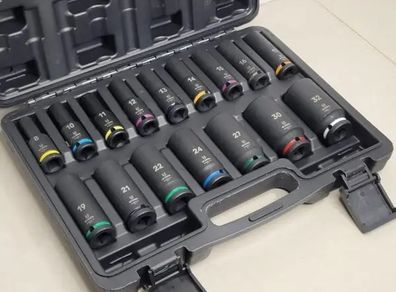 16 Piece 1/2inch Square Drive Deep Impact Hex Socket Set