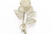 Sterling Silver Filigree Flower Brooch