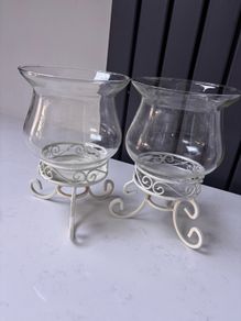 Vintage style glass candle holders